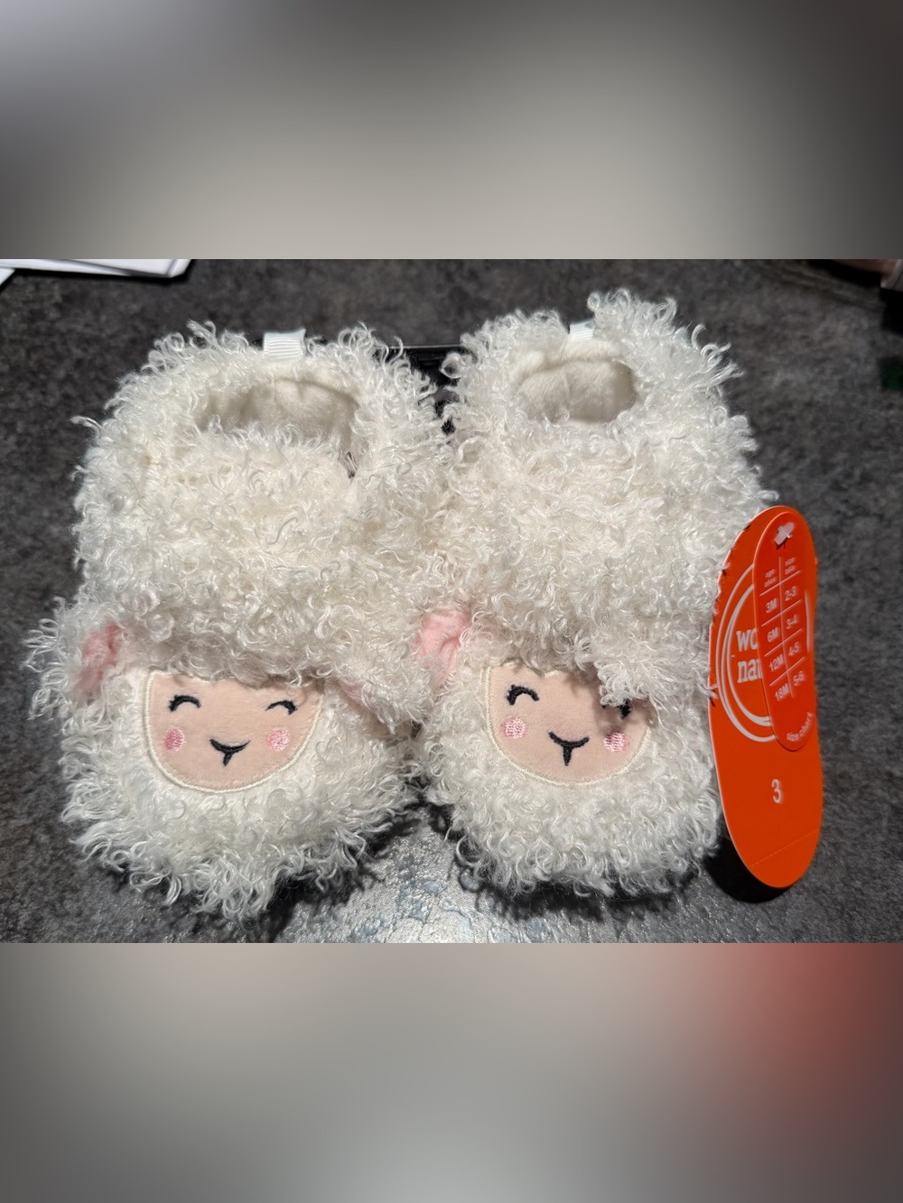 Plush Lamb Slippers for Kids - White